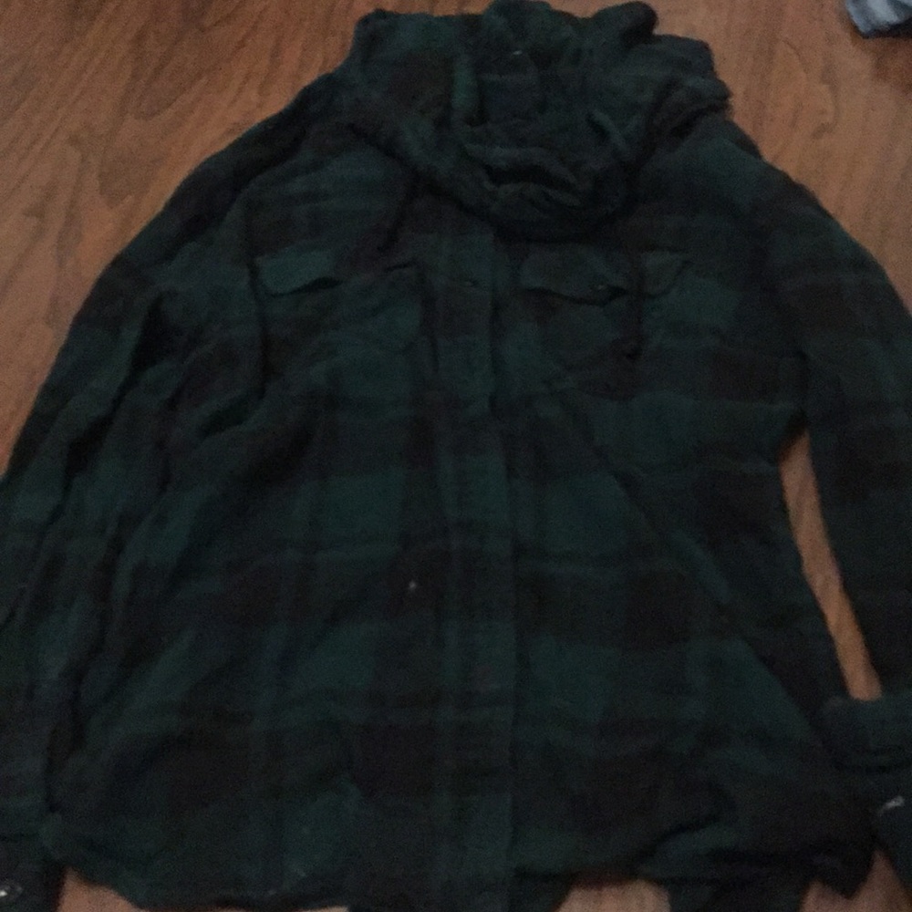 Green plaid hoodie
